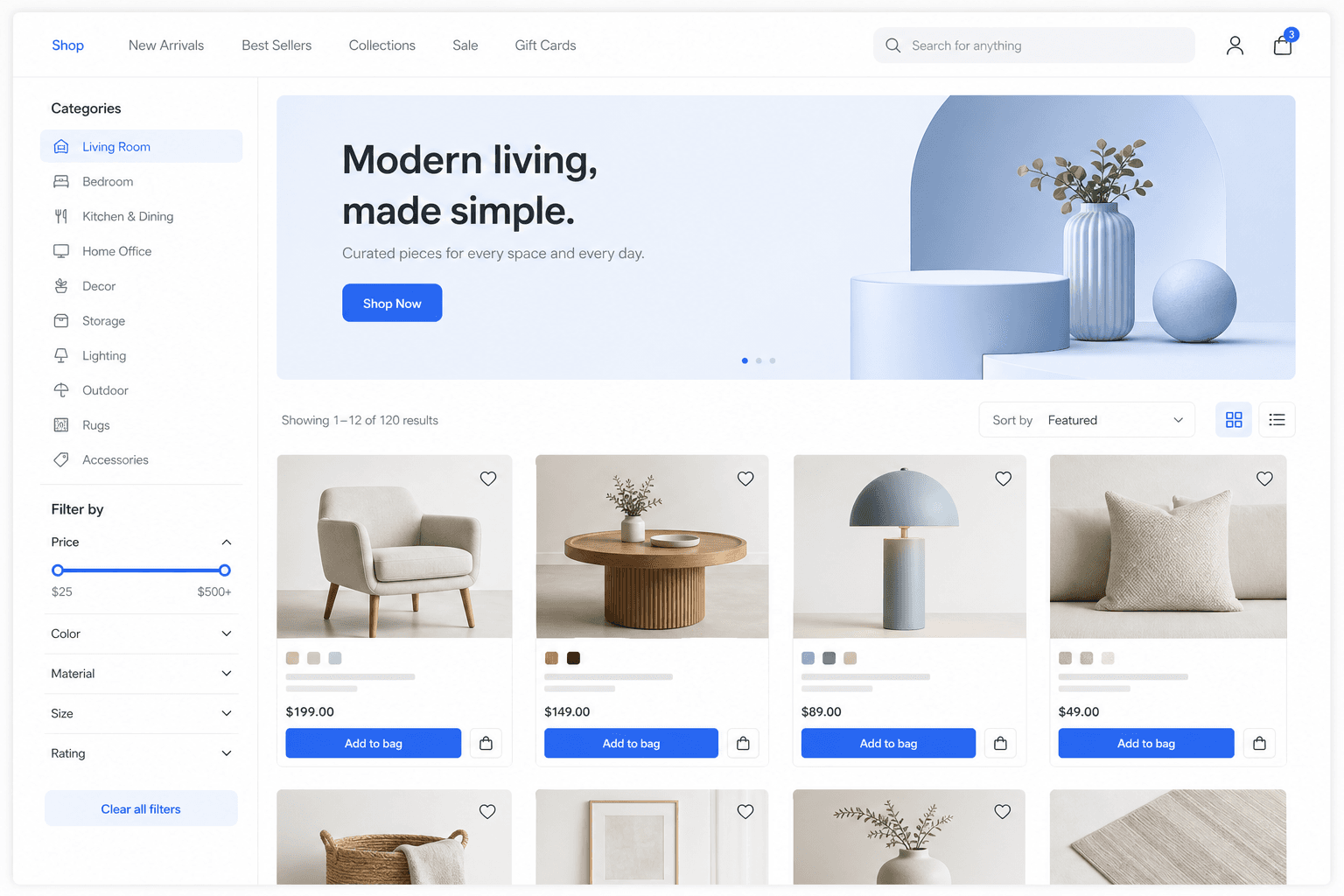 Generic e-commerce storefront